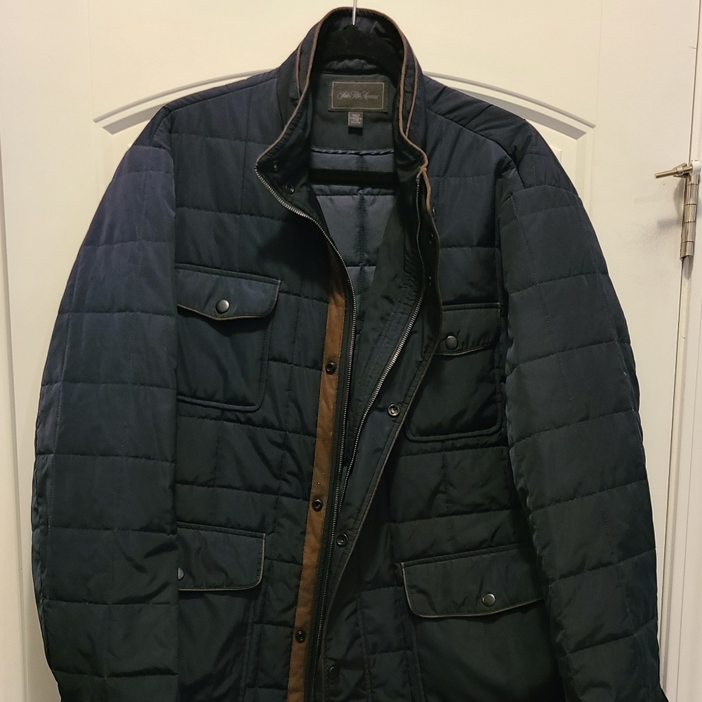 Saks Fifth Avenue Quilted Blue Jacket - Men's - XXL